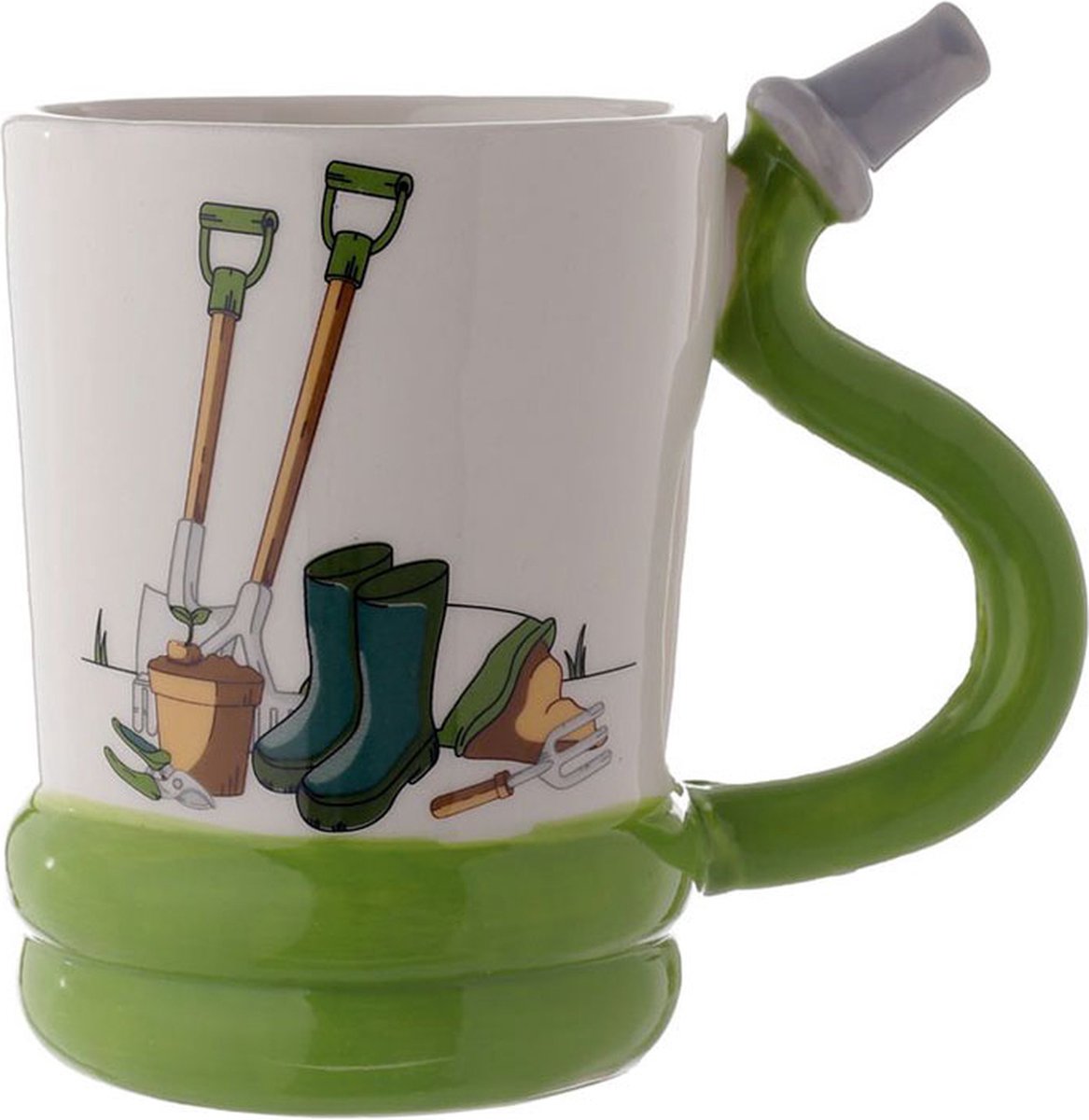 Tasse en céramique avec poignée en forme de tuyau d'arrosage