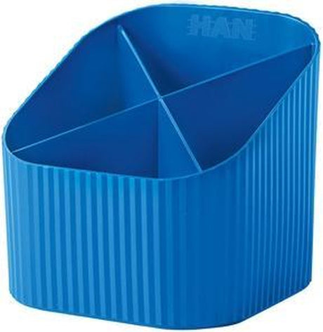 Étui à stylos Han - re-x-loop - 4 compartiments - bleu - matériau 100 % recyclé - ha-17238-914