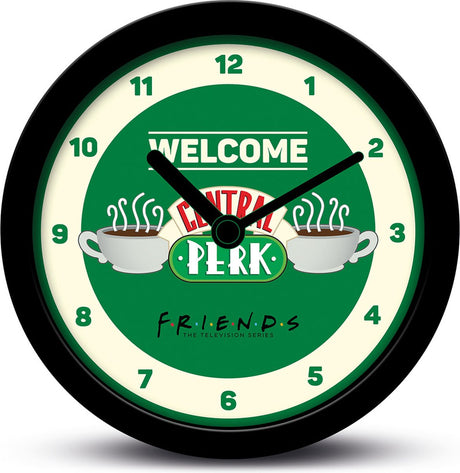 Pyramide amis internationaux - central perk - bienvenue - horloge de bureau - vert - 12cm