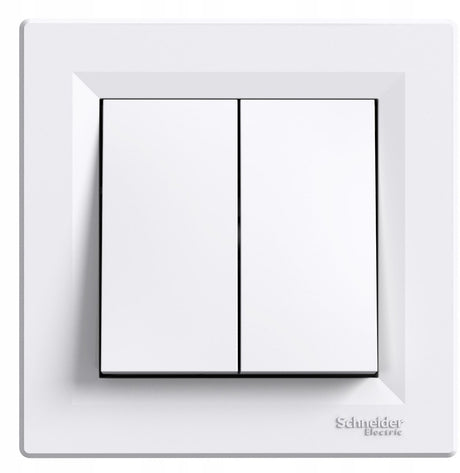 Schneider electric asfora - interrupteurs doubles - blanc - 10a - 250v