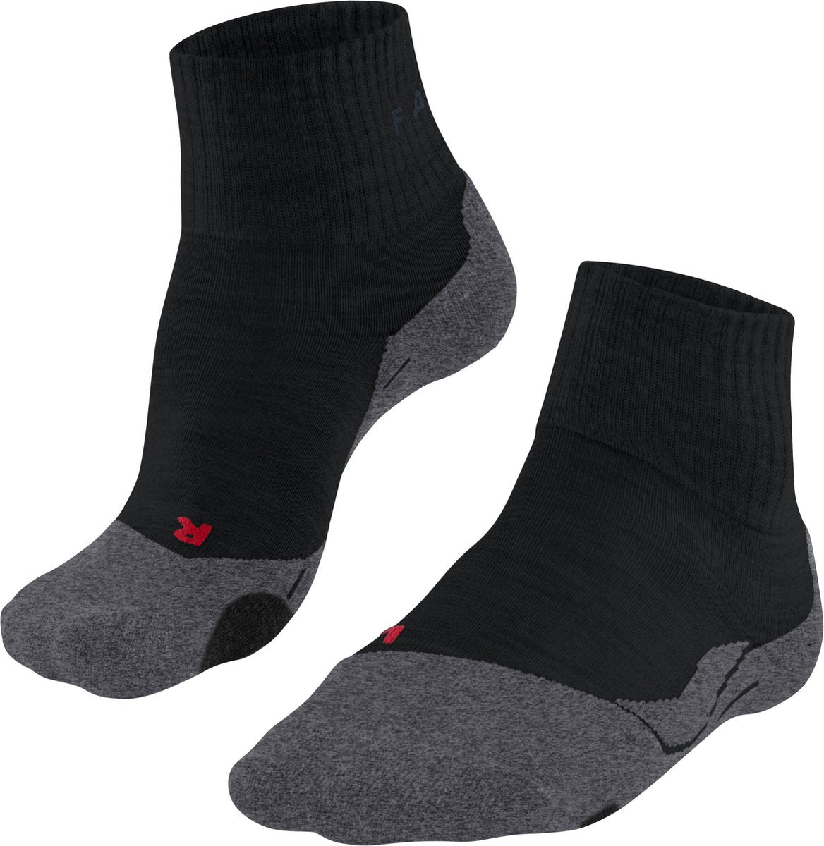 Falke tk2 chaussettes de marche courtes anti-ampoules en laine épaisse matière fonctionnelle hommes noir - taille 44-45