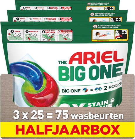 Dosettes de lessive 3en1 Ariel le grand original - 3 x 25 lavages