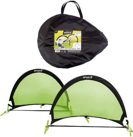 Sportx buts de football pliables 90x60x60 cm 2 pièces noir vert