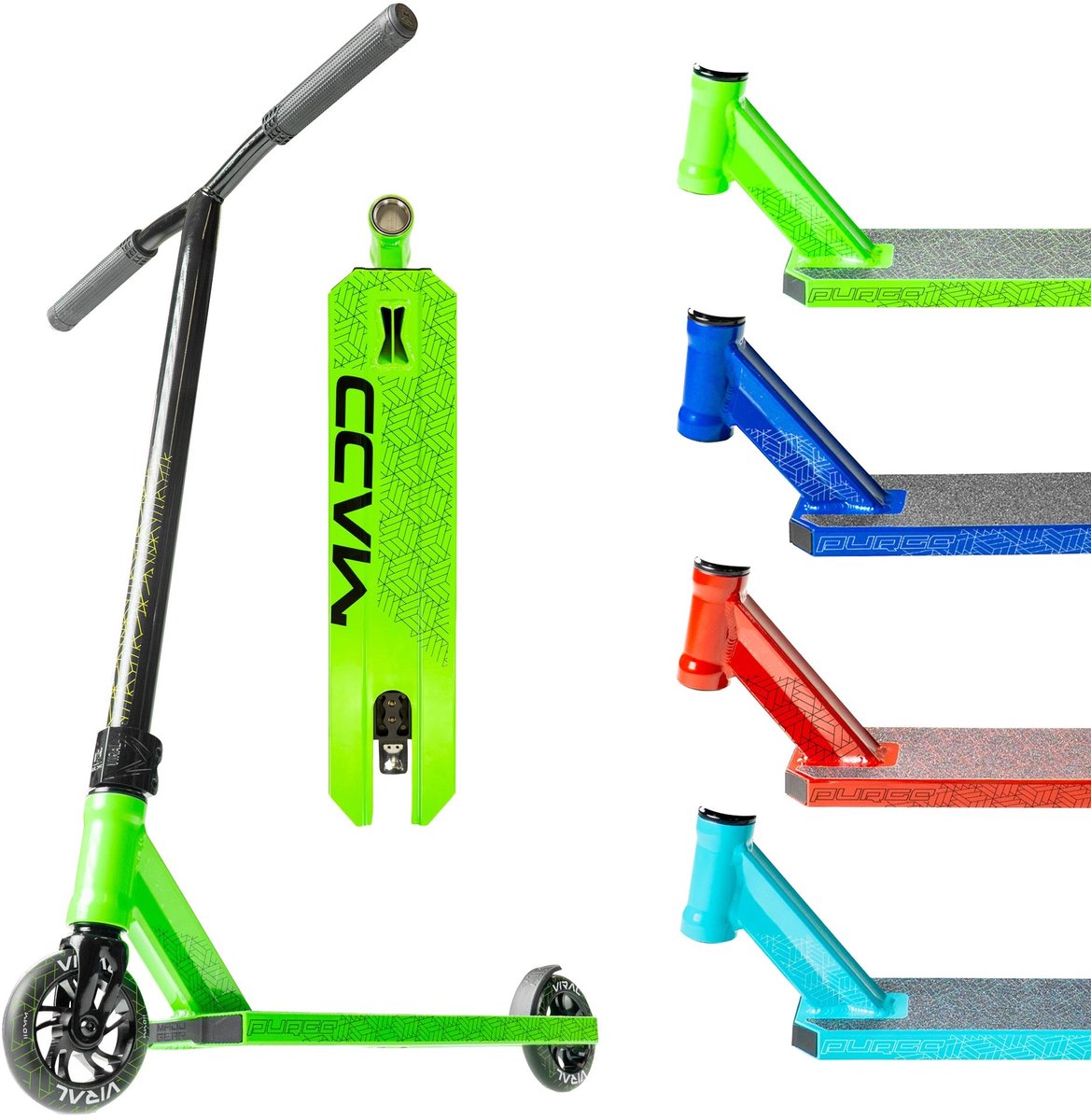 Trottinette freestyle Madd Gear - Viral Purge Cherry Red - Hauteur guidon 83 cm - à partir de 8 ans - Roues 110 mm