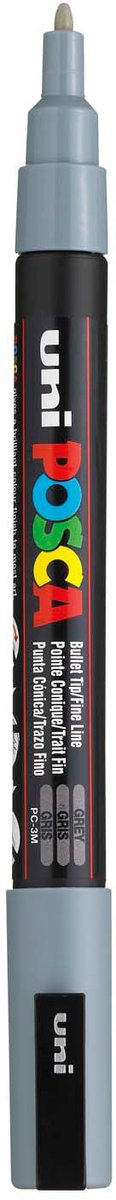 Marqueur Uni-posca posca, taille pc-3m, largeur de trait 0,9-1,3 mm, fin, gris, 1 pièce