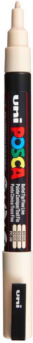 Marqueur Uni-posca posca, taille pc-3m, largeur de trait 0,9-1,3 mm, fin, beige, 1 pièce