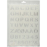 Gabarit d'entreprise Creativ, lettres et chiffres, h : 25 mm, feuille 21x29 cm, 1 pièce