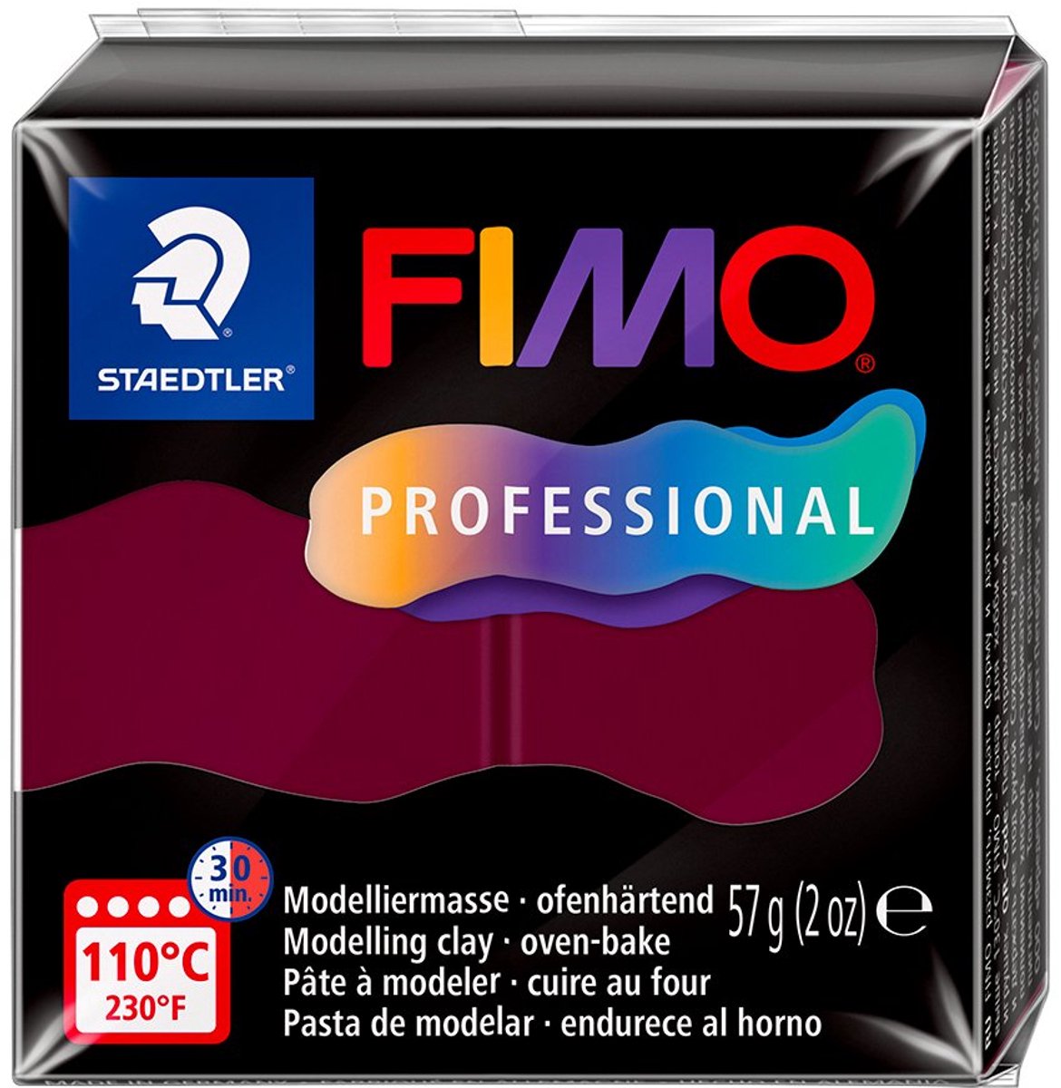 Fimo professionnelle - pâte à modeler durcissant au four - bloc 57 gr - bordeaux