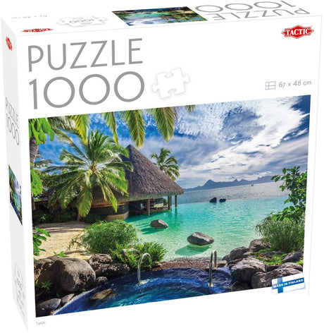 Tactic tahiti – puzzel – 1000 stukjes – tropisch eilandparadijs – witte stranden en turquoise zee – hoogwaardige scandinavische kwaliteit
