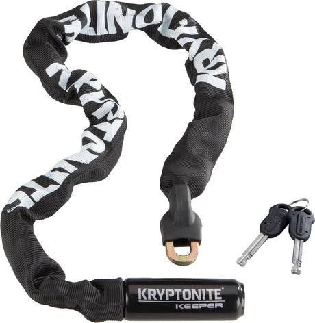 Chaîne Kryptonite keeper 785 avec cadenas intégré - cadenas de chaîne de vélo - cadenas de vélo avec chaîne pour vélo électrique - 85 cm - acier - noir