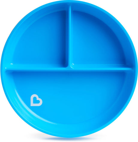 Assiette Munchkin avec ventouse - antidérapante - assiette à ventouse 1-pack - va au lave-vaisselle et au micro-ondes - 1 pièce - à partir de 6 mois - bleu