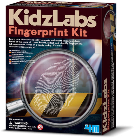 4m science et jeux - jeu d'empreintes digitales - détective - kidzlabs - science de l'espionnage - 8+