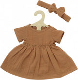 Robe de poupée Heless marron à volants, 35-45 cm