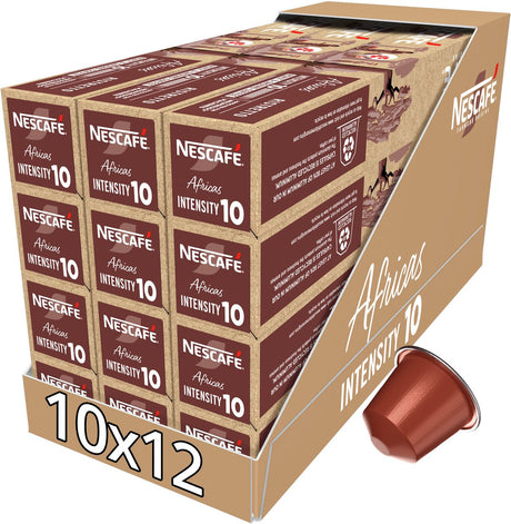 Nescafé farmer origins africas capsules compatibles nespresso - 10 tasses à café x 12 boîtes