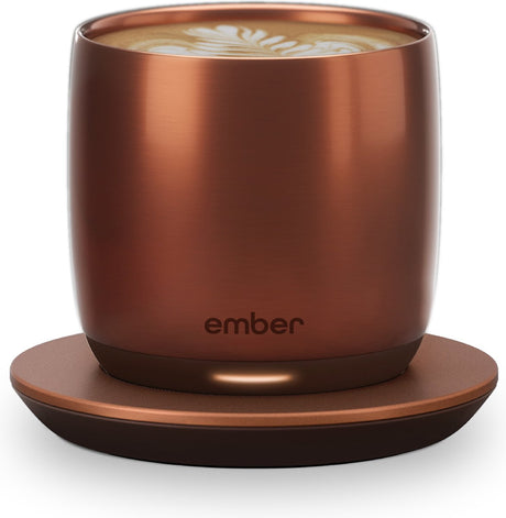 Tasse à café Ember Cup - tasse intelligente avec application mobile - chauffe-tasses - tasses à café à température réglable - tasse à thé résistante aux rayures tasse à café - 178 ml - cuivre