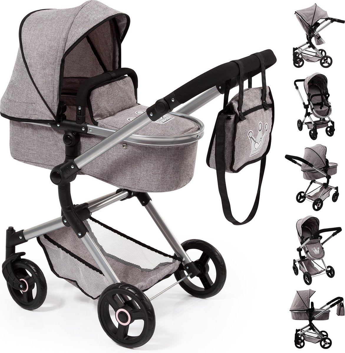 Bayer design - landau combiné pour poupée neo vario - gris