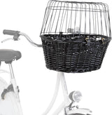 Trixie panier de vélo avant en saule noir avec coussin et capuche