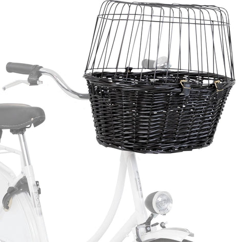 Trixie panier de vélo avant en saule noir avec coussin et capuche
