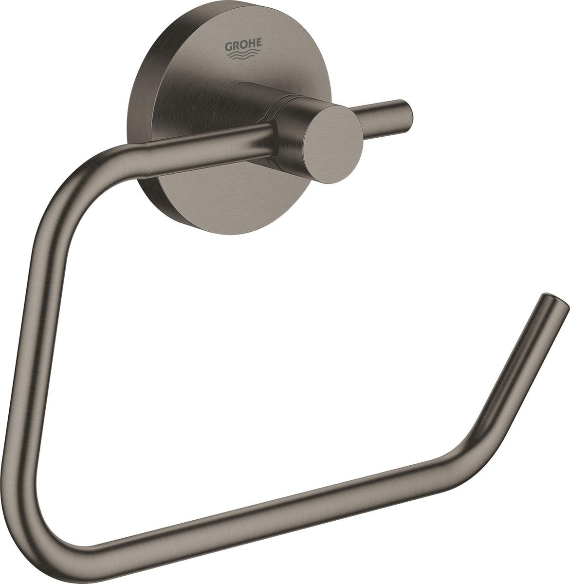 Porte-rouleau de papier toilette Grohe essentials - sans couvercle - graphite dur brossé (anthracite mat)