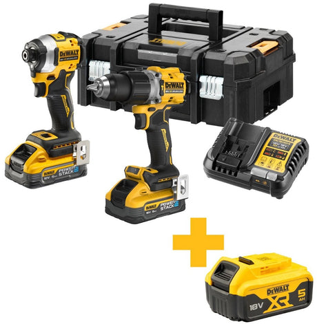 Dewalt dck2050h2t ensemble combiné de batteries 2 pièces (dcd805 + dcf850) pile d'alimentation 18v xr 5,0ah en tstak