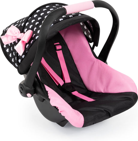 Design Bayer - siège auto pop avec toit en noir, blanc et rose