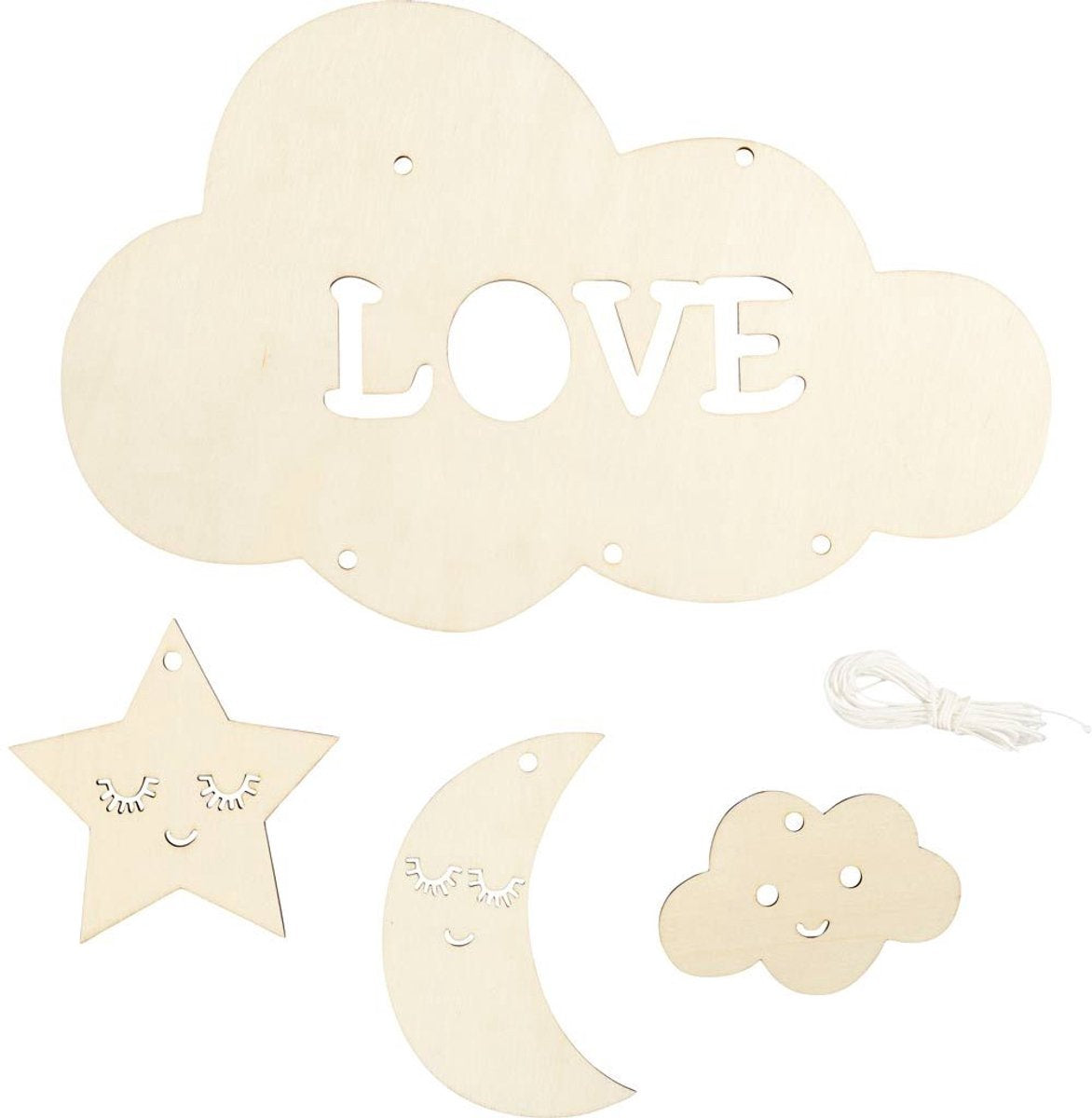 Creativ company animaux en bois, ferme, h : 4,5-8,7 cm, épaisseur 2 cm, 10 pièces 1 boîte