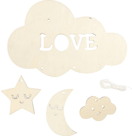 Creativ company animaux en bois, ferme, h : 4,5-8,7 cm, épaisseur 2 cm, 10 pièces 1 boîte