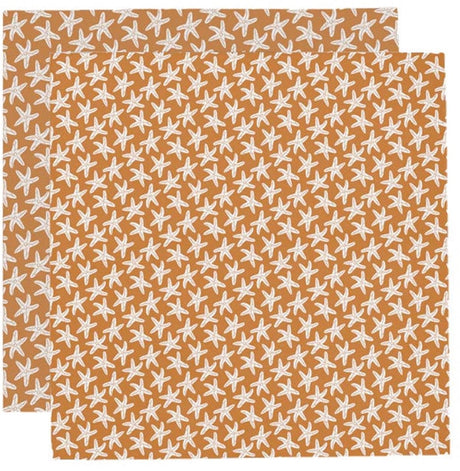 Étoile de mer | chiffons hydrophiles orange 110 x 110 cm - 2 pièces