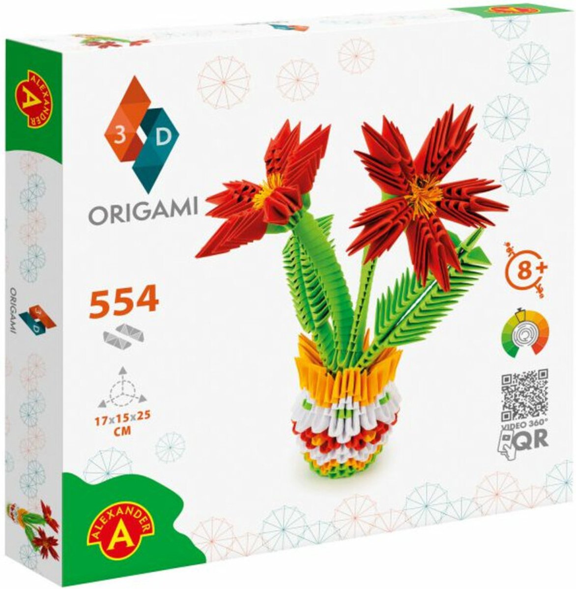 Selecta Origami 3D - Vase de fleurs, 554dlg.