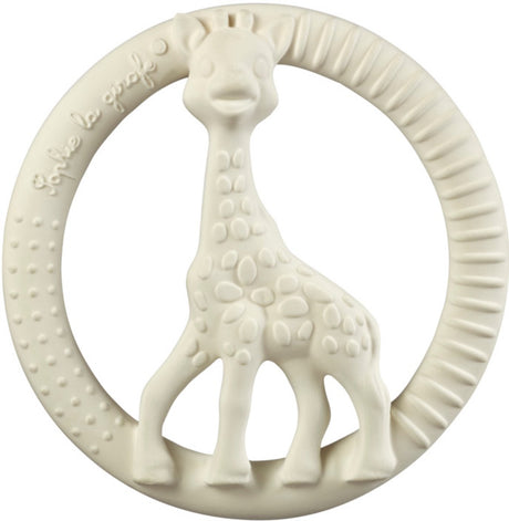 Anneau de dentition so'pure Sophie la girafe - jouet bébé - cadeau maternité - cadeau baby shower - 100% caoutchouc naturel - dans coffret cadeau recyclé avec noeud en coton bio - dès 0 mois - ø8 cm - blanc
