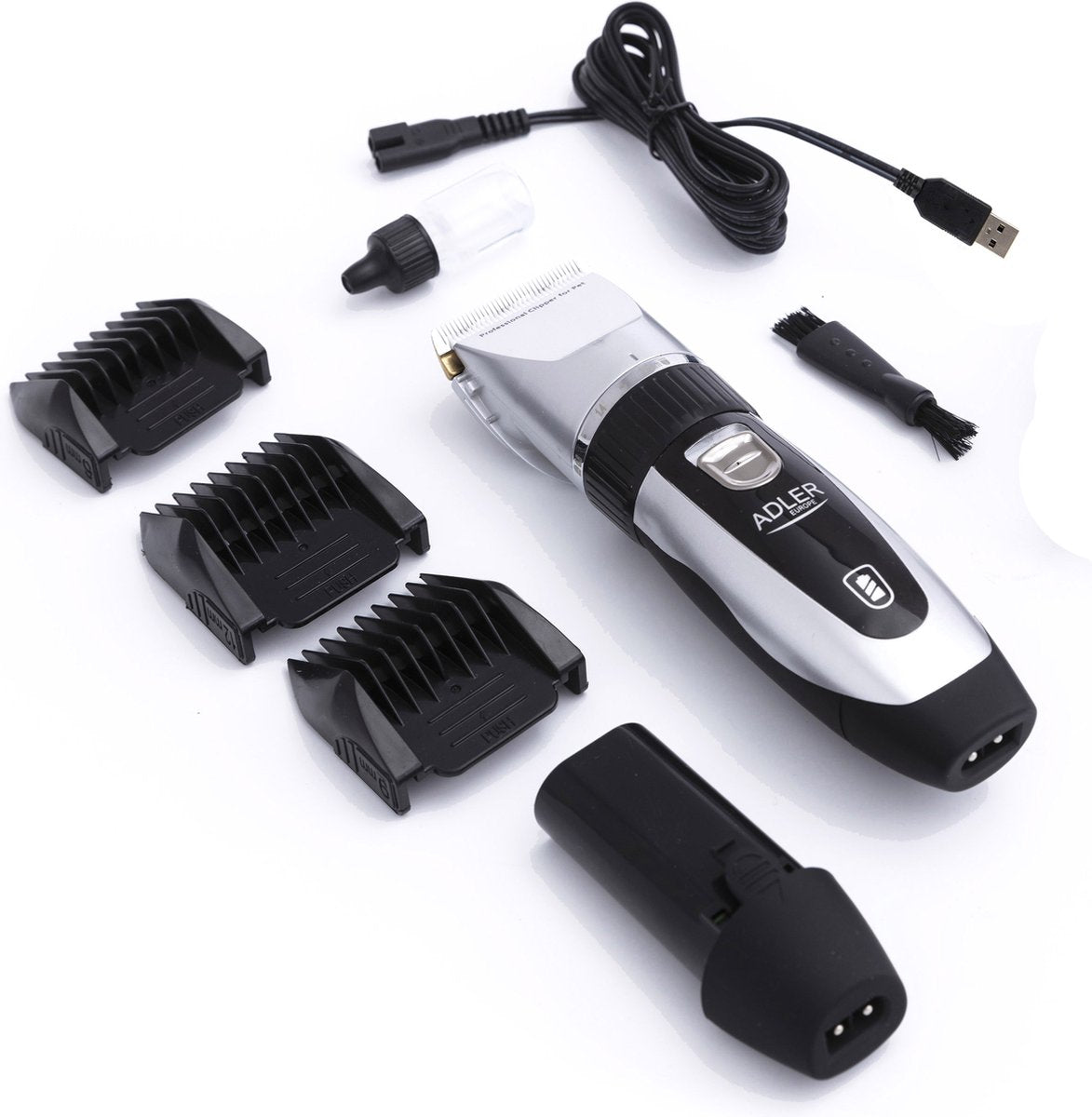Adler ad 2823 - tondeuse pour animaux - avec moteur silencieux - 4 accessoires