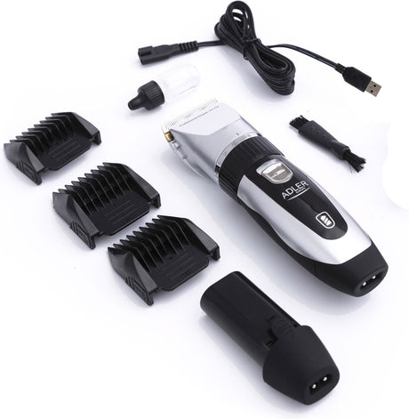 Adler ad 2823 - tondeuse pour animaux - avec moteur silencieux - 4 accessoires