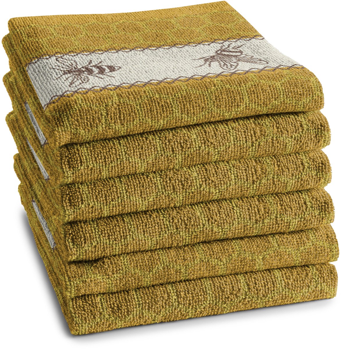 Ddddd torchon abeilles jaune 6 pcs