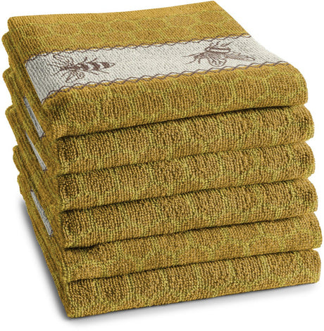 Ddddd torchon abeilles jaune 6 pcs