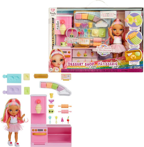 Petite boutique de desserts arc-en-ciel avec ensemble de jeu Kandy