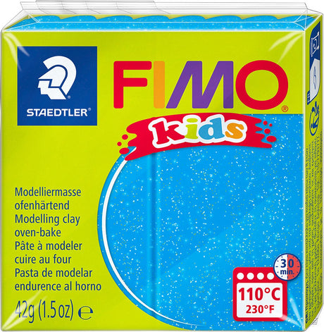 Fimo kids pâte à modeler 42 g bleu pailleté