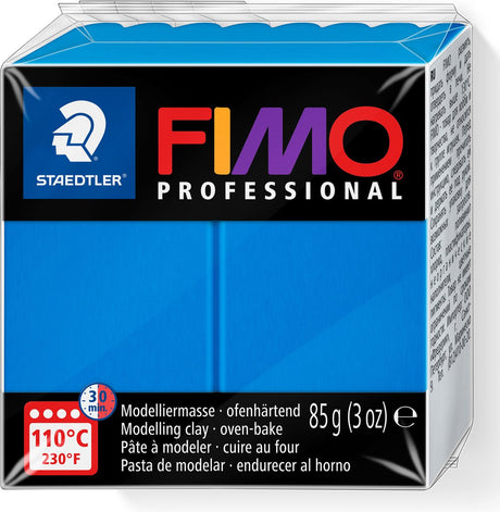 Fimo professionnel durcissant au four, bloc de pâte à modeler professionnel 85 g - bleu primaire