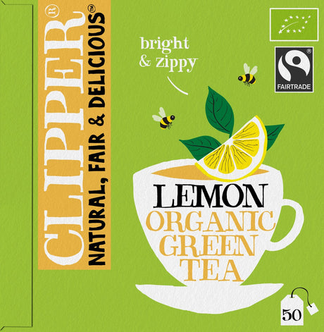 Clipper tea clipper - thé bio - thé vert citron - thé vert citron - 4 x 50 sachets de thé