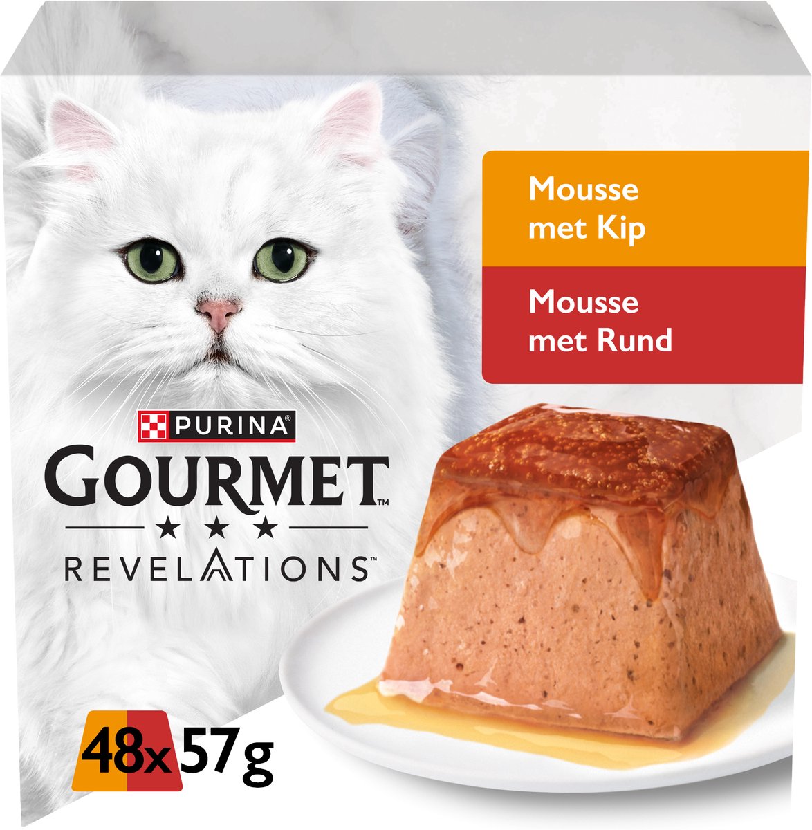 Gourmet revelations mousse - kattenvoer natvoer - kip rund - 48 x 57 g