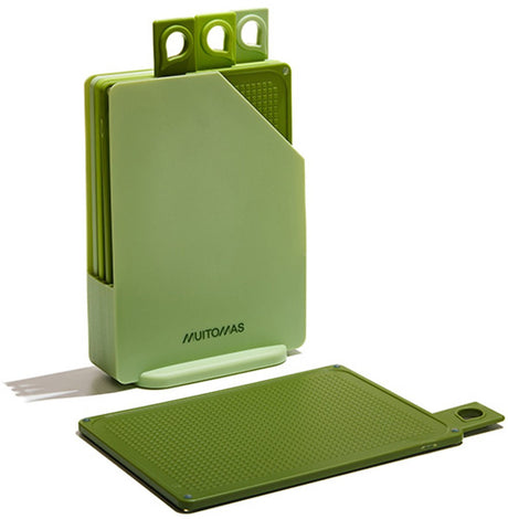 Ensemble de planches à découper Muitomas - 4 planches à découper - coins antidérapants - lavable au lave-vaisselle hygiénique - vert