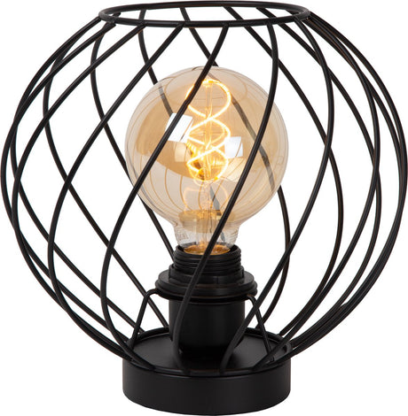 Lucide danza - tafellamp - ø 25 cm - 1xe27 - zwart