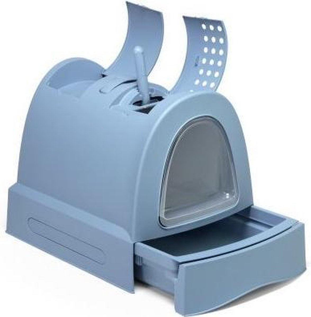 Imac zuma - bac à litière - avec tiroir coulissant - bleu - 56 x 40 x 42,5 cm
