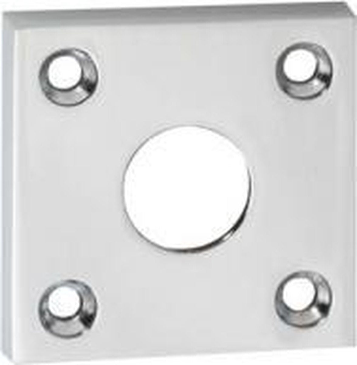 Merkloos sans marque chromen rozet - vierkant - 2 stuks