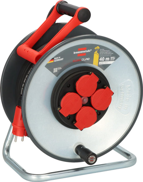 Brennenstuhl bouwkabelhaspel 4-voudig h07rn-f 3x1.5mm staal ip44 40 meter - zwart (9191400110)