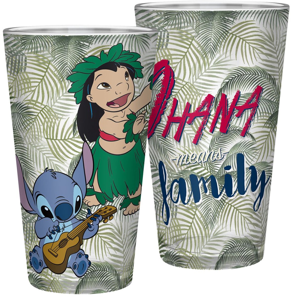 Ensemble de verres à eau Lilo Stitch - Disney Lilo et Stitch - grand - 400 ml - 2 verres - verre à eau