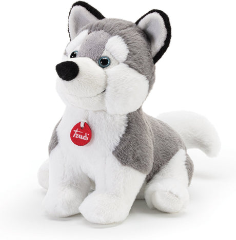 Trudi chiot peluche chien husky chiot 28 cm - peluche de haute qualité - peluche pour garçons et filles - gris blanc - 19x28x28 cm taille m