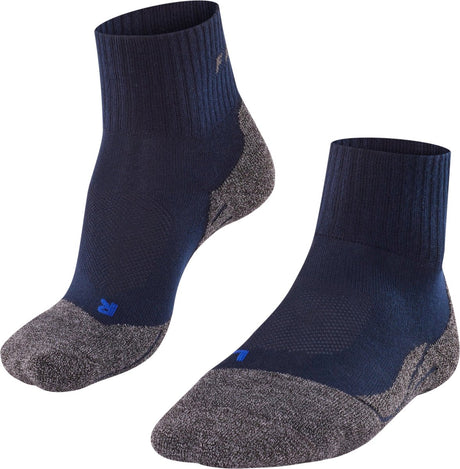 Falke tk2 cool chaussettes de marche courtes anti-ampoules en lyocell épais en matériau fonctionnel hommes bleu - taille 44-45