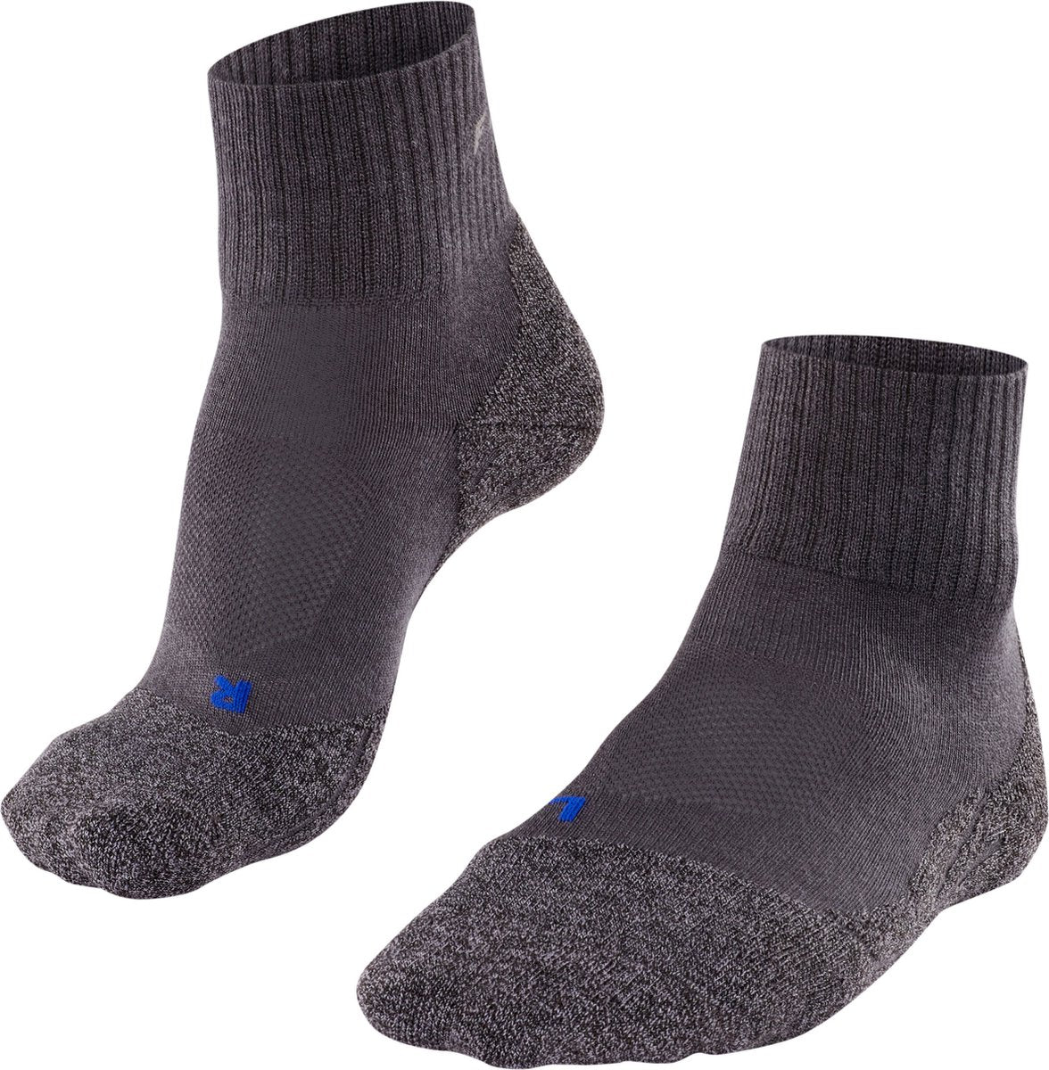 Falke tk2 cool chaussettes de marche courtes anti-ampoules en lyocell épais en matériau fonctionnel hommes gris - taille 46-48