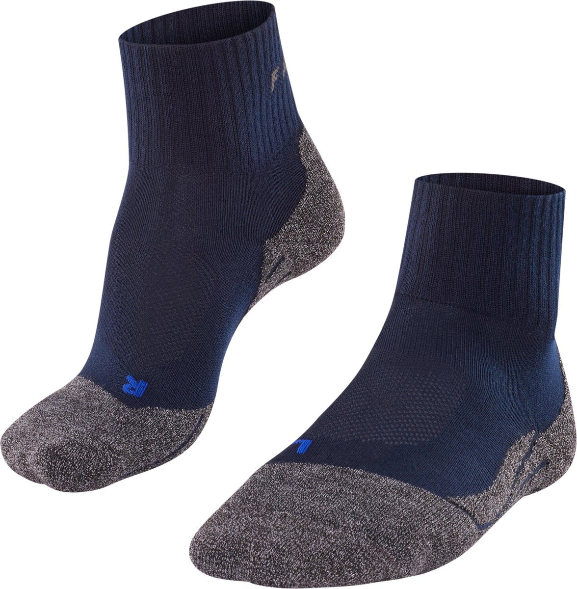 Falke tk2 cool chaussettes de marche courtes anti ampoules, rembourrage moyen chaussettes de sport en fil fonctionnel femme bleu - taille 39-40