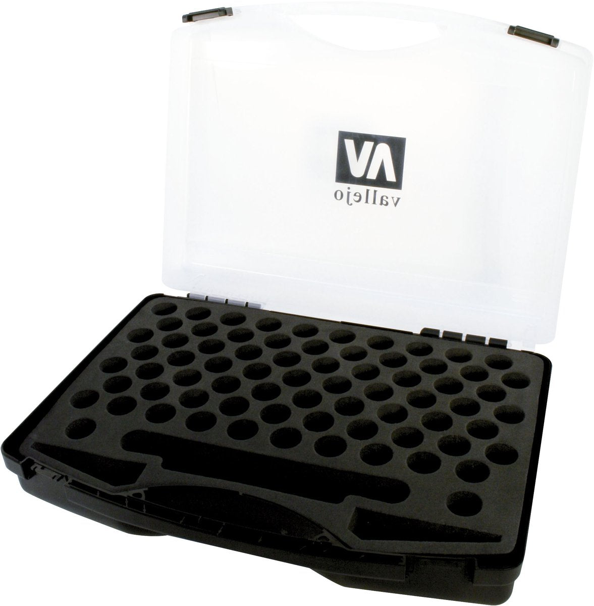 Article de loisir de base Vallejo - 70098 coffret en plastique vide avec incrustation de 80 emplacements pour flacons de peinture de 17 à 18 ml support